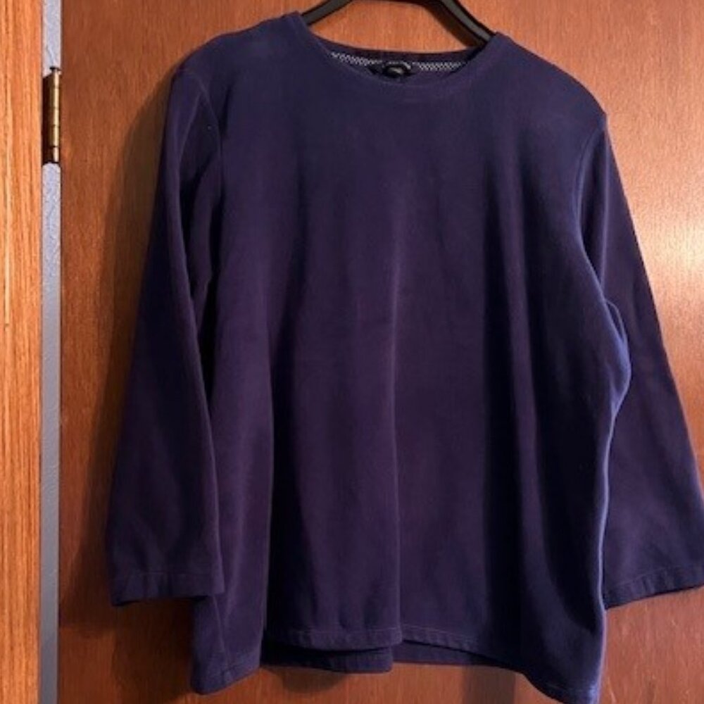 Lands End Women's Fleece top size XL 18-20 Navy